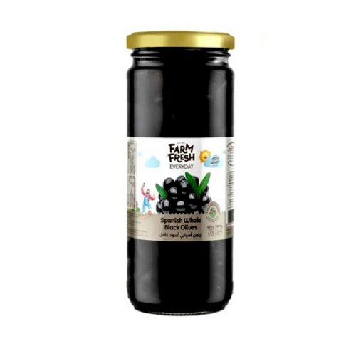 Farm Fresh Spanish Pitted Black Olives, 440 g