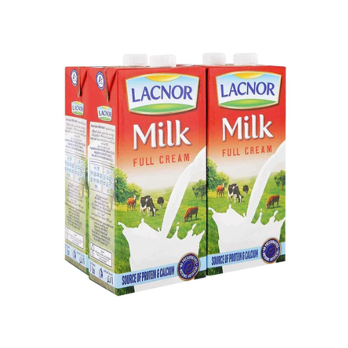 Lacnor Long Life Milk Tetra, 4 Pcs
