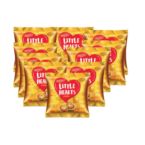 Britannia Little Hearts Biscuits, 10 X 50.5 g