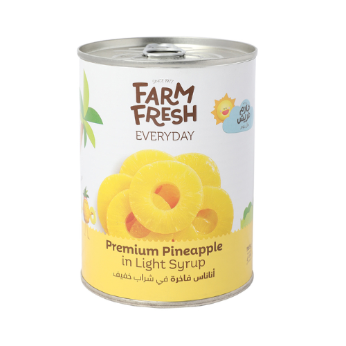 Farm Fresh Premium Pineapple In Light Syrup (Sliced), 565 g