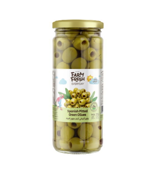 Farm Fresh Spanish Pitted Green Olives, 340 g