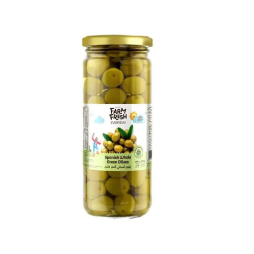 Farm Fresh Spanish Whole Green Olives, 440g