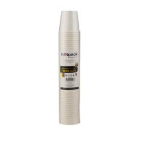 Hotpack 50 Pieces Heavy Duty Paper Cup - White