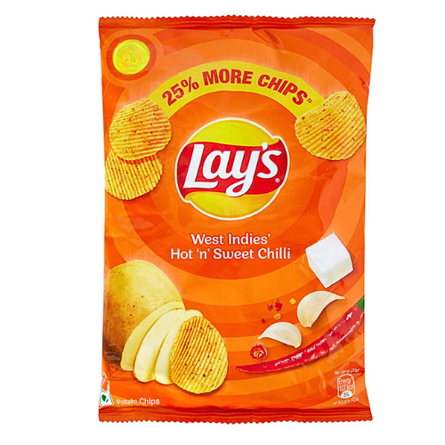 Lays West Indies Hot & Sweet Chilli Chips Indian Import, 50 g