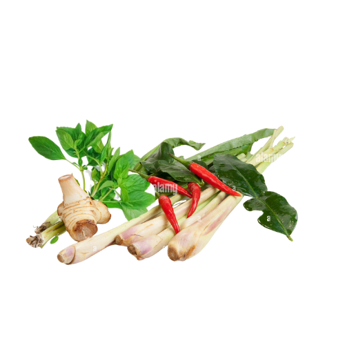 Thai Items - Mix Thailand Pack of 250 g (Lemon Grass, Lime Leaves, Galagal, Sweet Basil Thai)